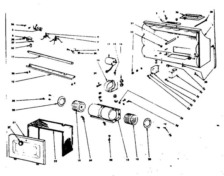 Range Hood Assembly Diagram and Parts List for 1555176741  Kenmore Range Hood