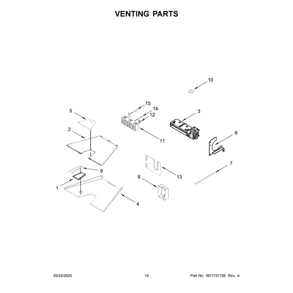 Venting Parts Diagram and Parts List for KFDC500JMB03  KitchenAid Range