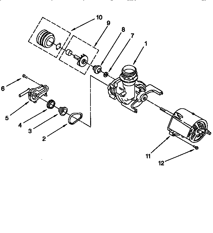 Pump And Motor Diagram and Parts List for DU180DWGQ0  Whirlpool Dishwasher