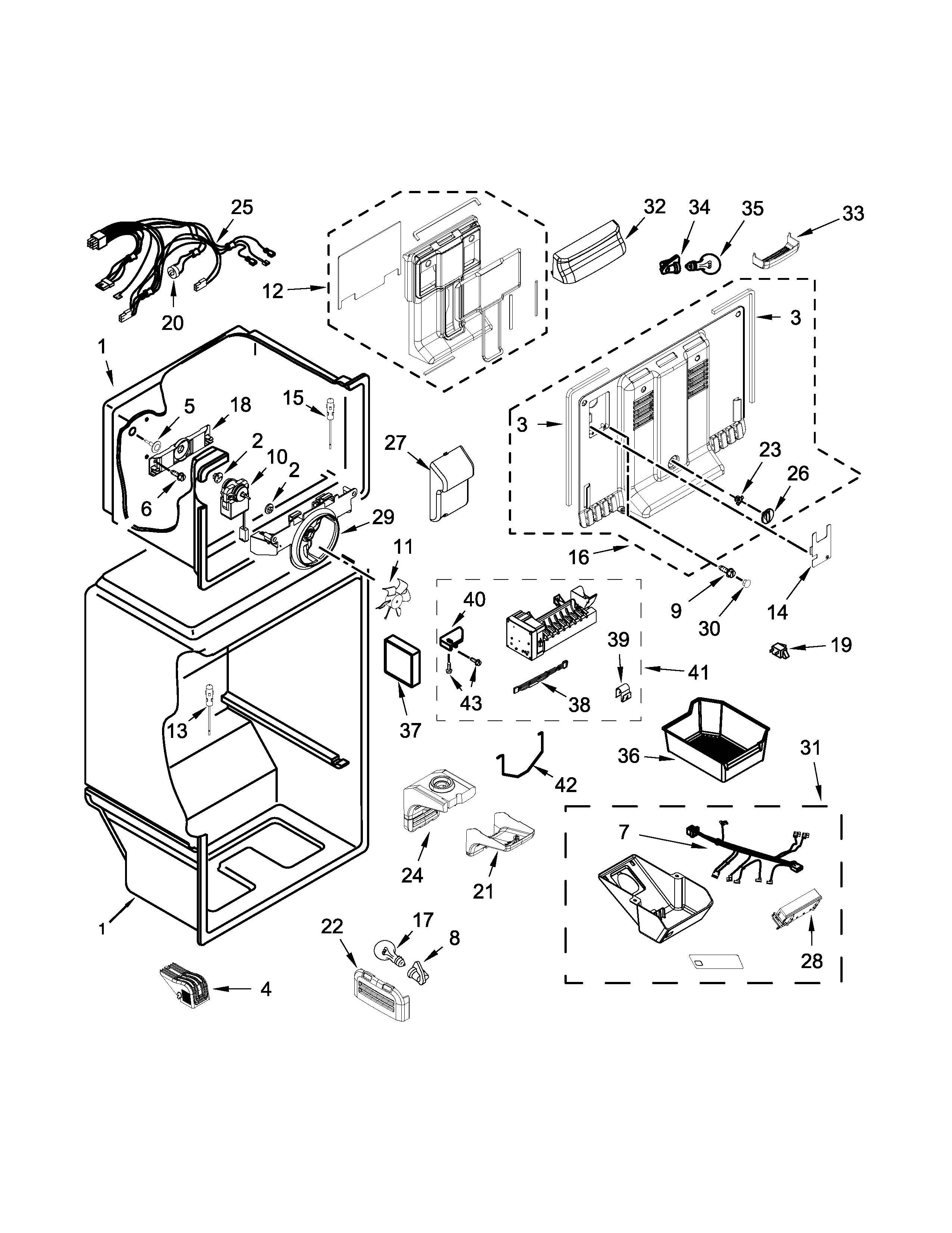 Liner & Icemaker Parts Diagram and Parts List for IK8FXNGFDM00  Whirlpool Refrigerator