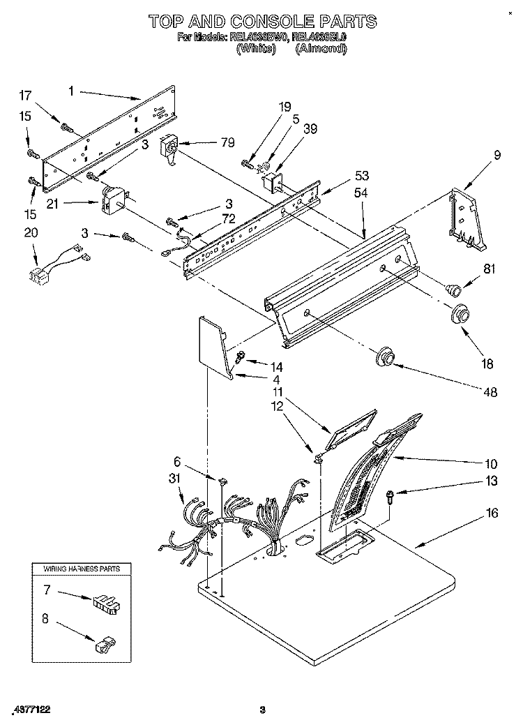SECTION Diagram and Parts List for REL4636BL0  Roper Dryer
