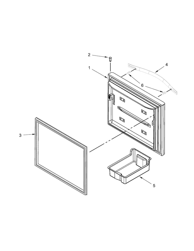 Freezer Door Parts Diagram and Parts List for WRF560SEYM05  Whirlpool Refrigerator