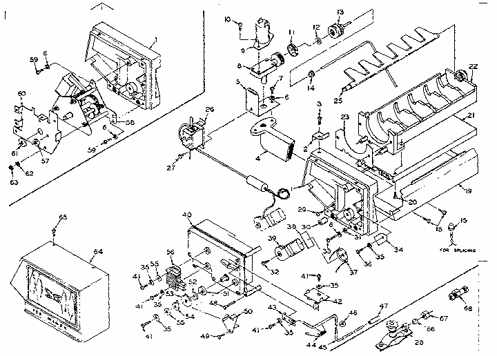 Ice Maker Parts Diagram and Parts List for 106R16GIM  Kenmore Refrigerator