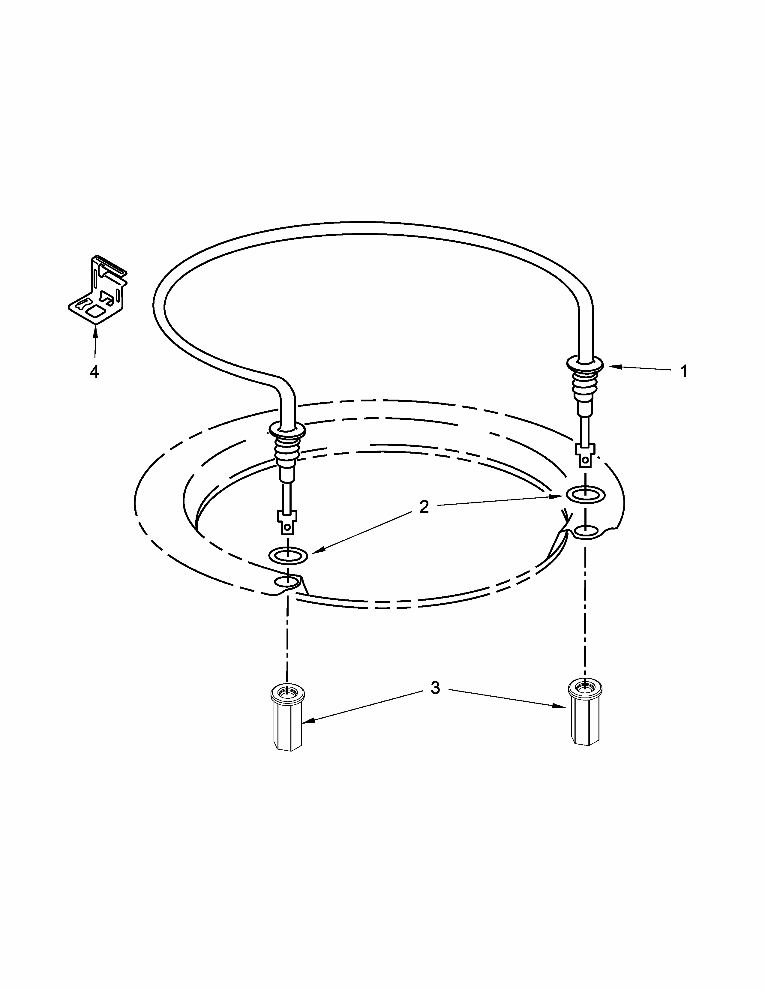 Heater Parts Diagram and Parts List for IUD7070DS2  Whirlpool Dishwasher