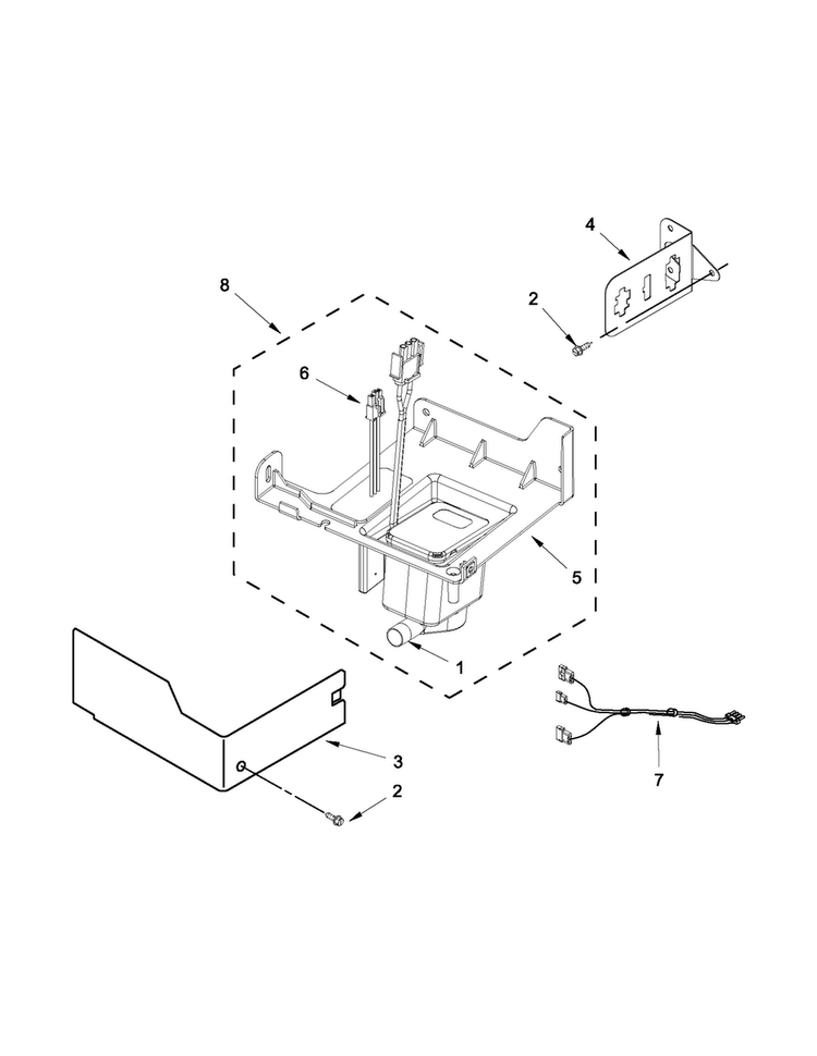Pump Parts Diagram and Parts List for 10689583707  Kenmore Ice Maker