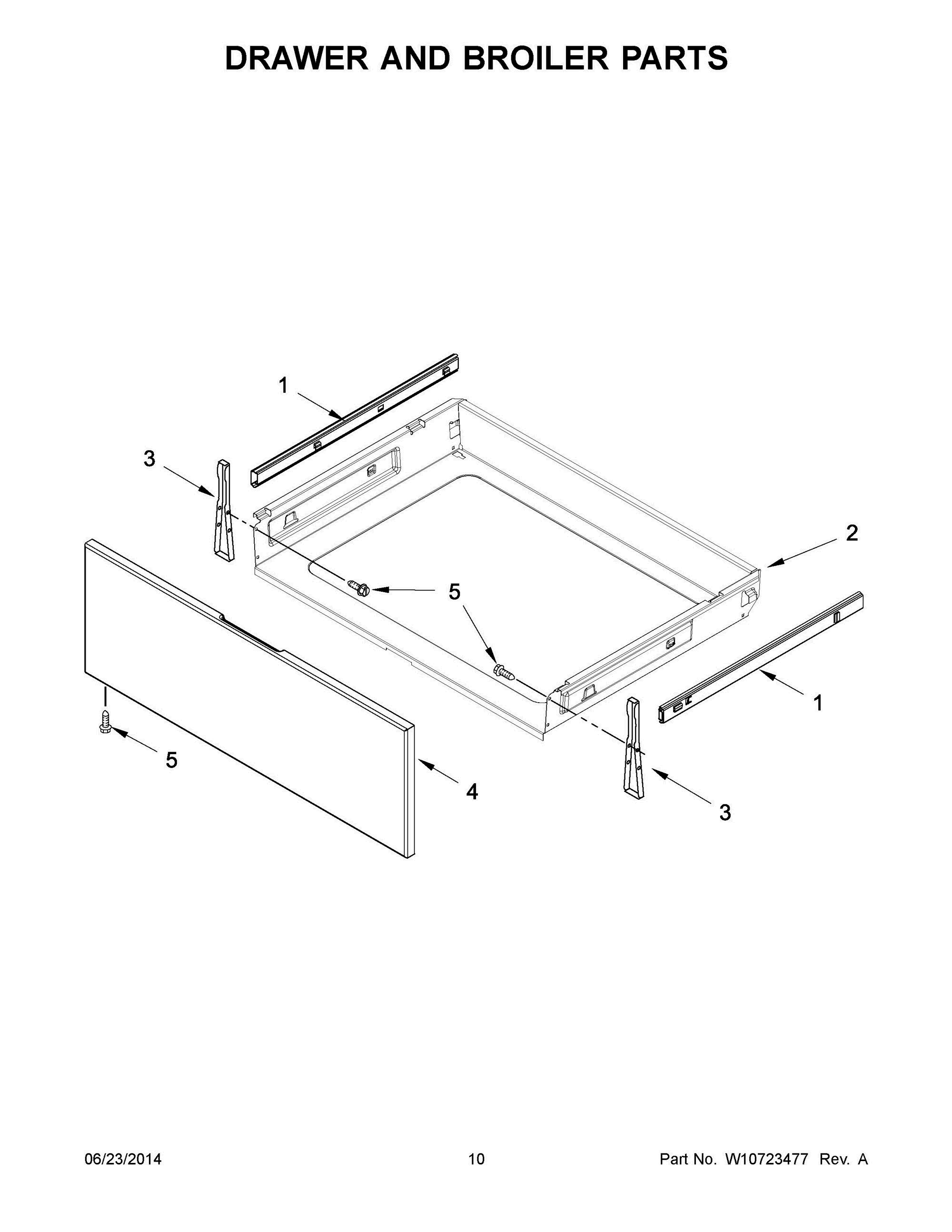 06 - DRAWER AND BROILER PARTS Diagram and Parts List for YWFE540H0BS1  Whirlpool Range
