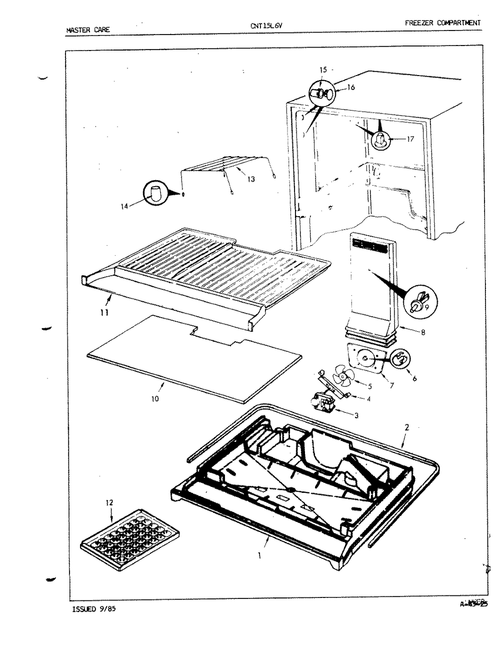 03 - Fresh Food Compartment Diagram and Parts List for CNT15L6A  Whirlpool Refrigerator