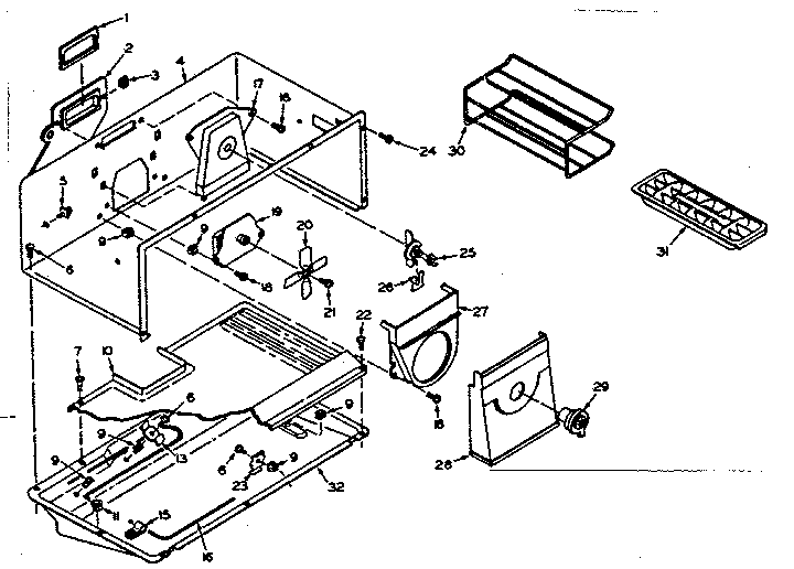 Freezer Parts Diagram and Parts List for 106T14ES1  Kenmore Refrigerator