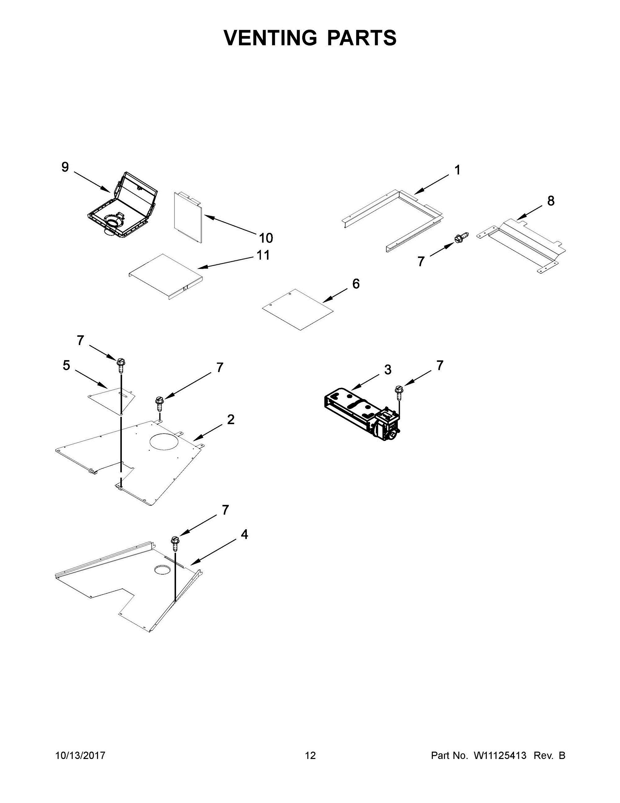 07 - VENTING PARTS Diagram and Parts List for JGRP548WP02  Whirlpool Range