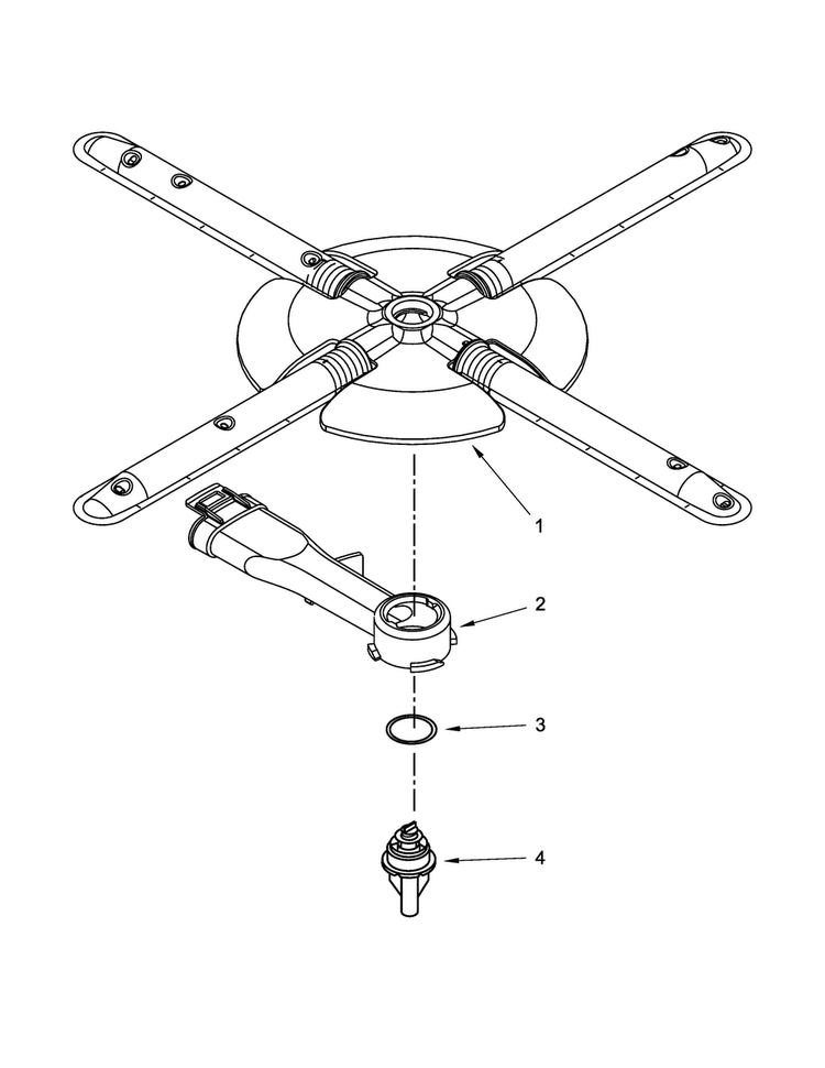 Lower Washarm Parts Diagram and Parts List for KUDS30FXPAA  KitchenAid Dishwasher