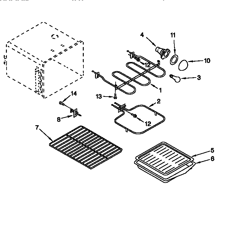 Oven Diagram and Parts List for GGP84800  Whirlpool Range