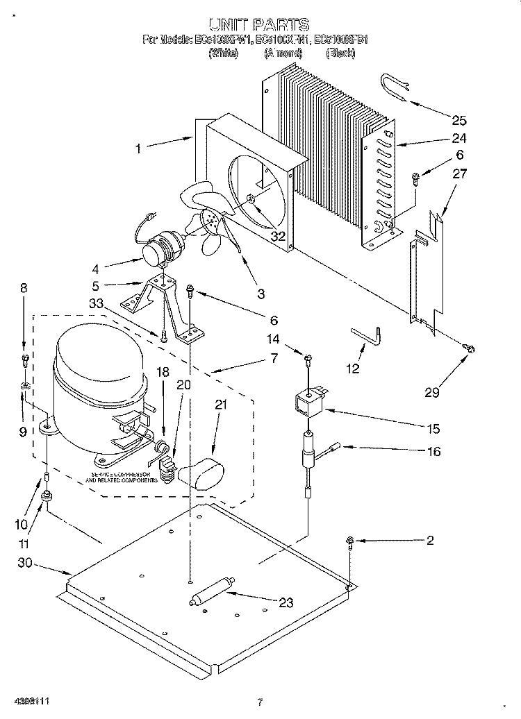 UNIT, LITERATURE Diagram and Parts List for EC5100XFB1  Whirlpool Ice Maker