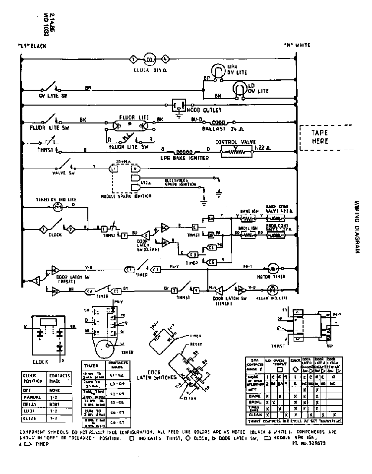 Wiring Diagram Diagram and Parts List for 1885*0A  Roper Range