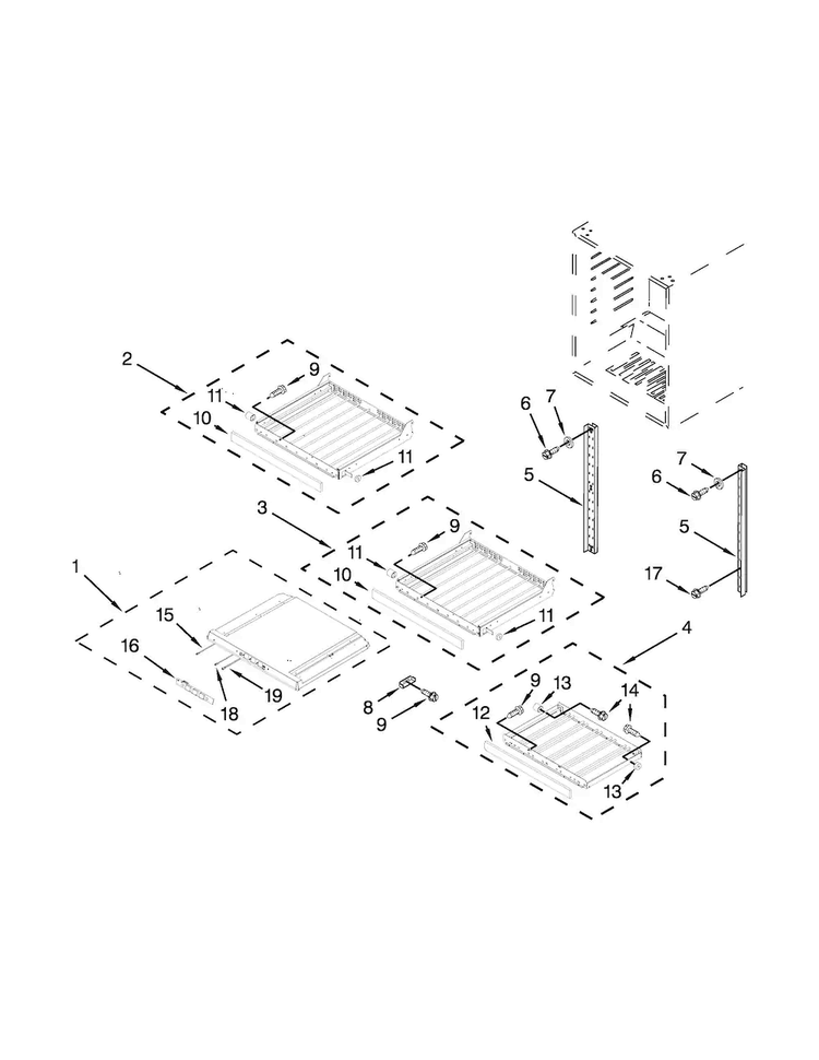 Shelf Parts Diagram and Parts List for KUWL304CSS00  KitchenAid Cooler
