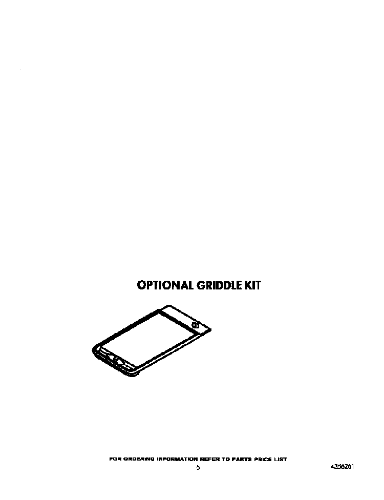 Optional Griddle Diagram and Parts List for F7907W0  Roper Range