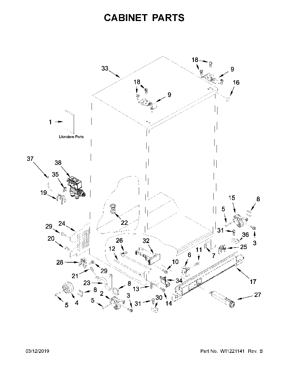Cabinet parts Diagram and Parts List for 10651115710  Kenmore Refrigerator