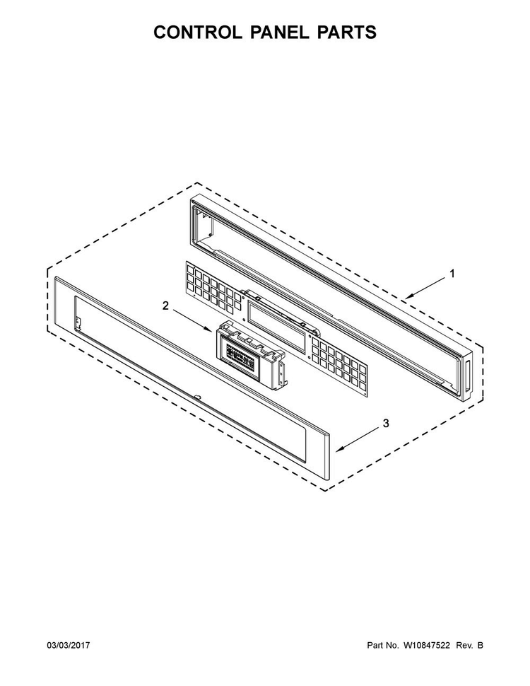 Control Panel Parts Diagram and Parts List for KMBP100EBS01  KitchenAid Microwave