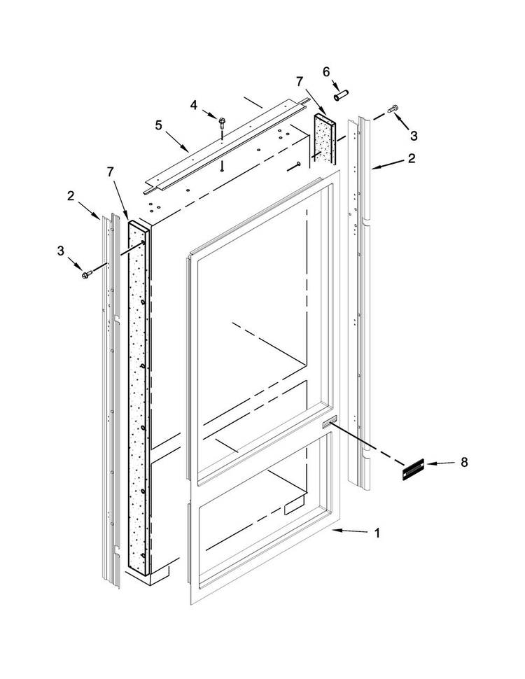 Cabinet Trim Parts Diagram and Parts List for KBBL206ESS00  KitchenAid Refrigerator