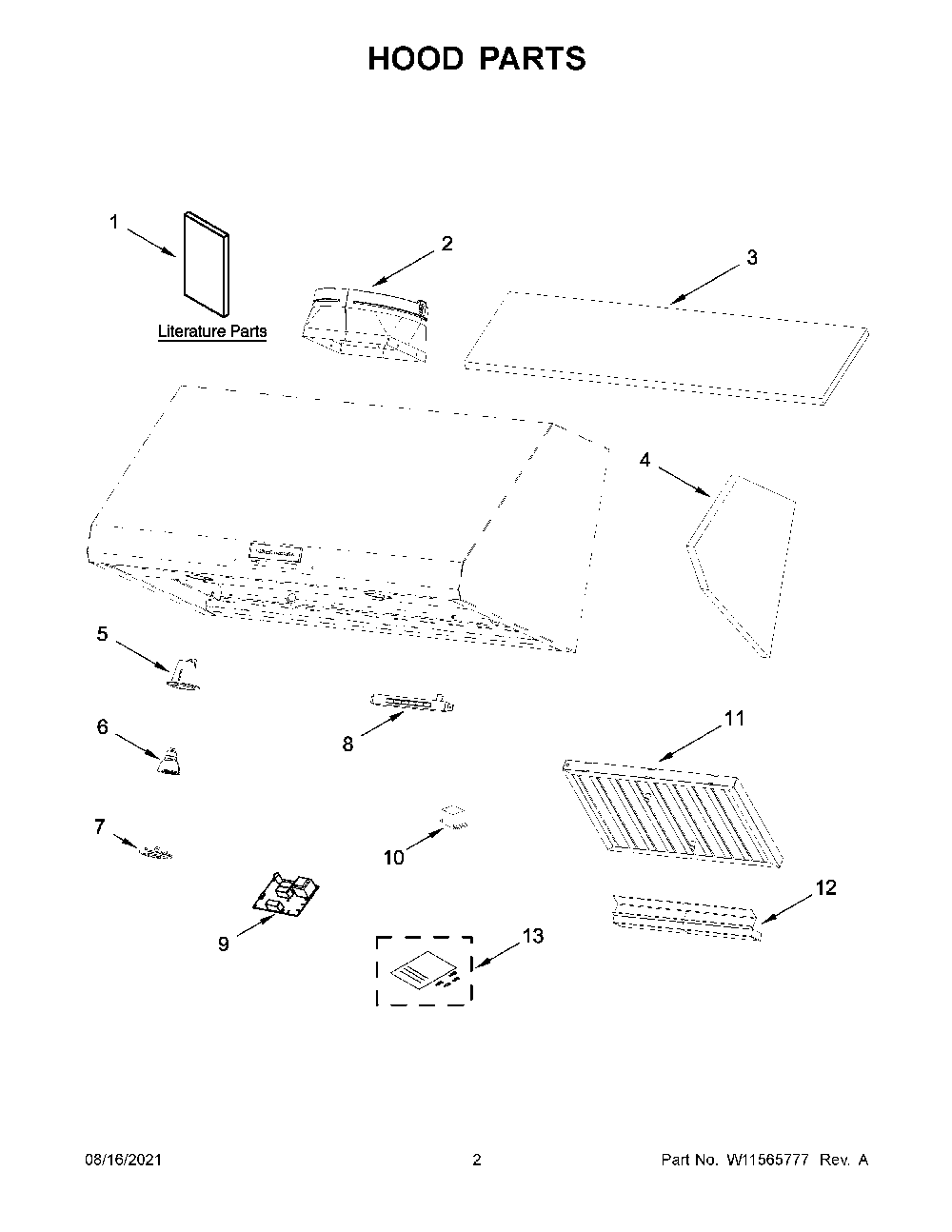 Hood Parts Diagram and Parts List for KVWC906KSS0  KitchenAid Range Hood