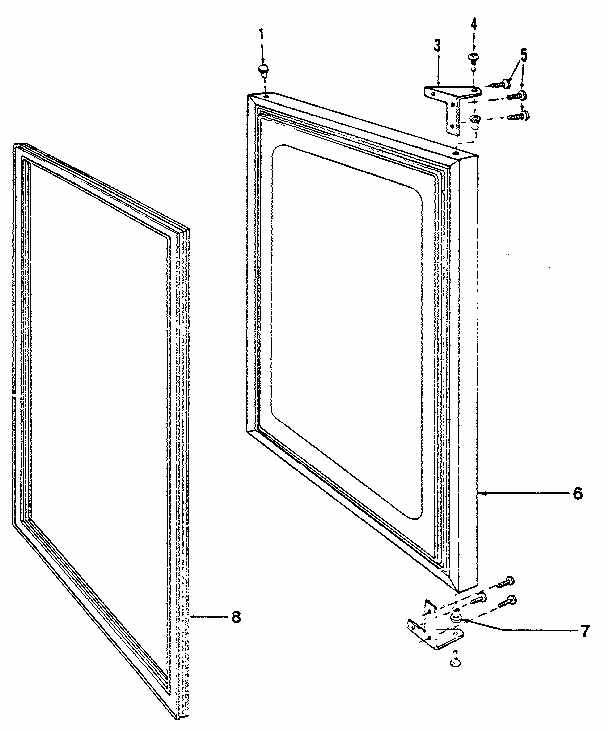 Door Diagram and Parts List for 4EAF  Whirlpool Freezer