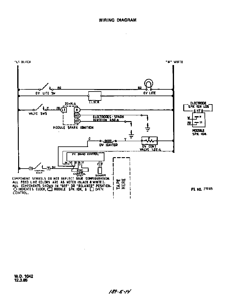 Wiring Diagram Diagram and Parts List for 1266*0A  Roper Range