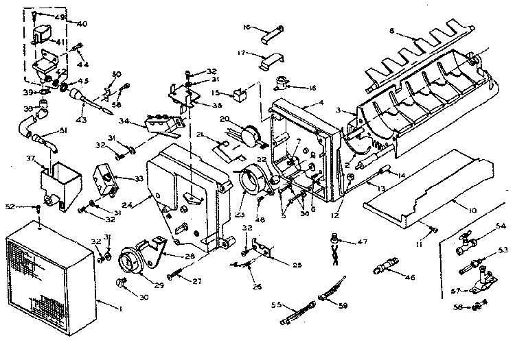 Icemaker Parts Diagram and Parts List for 106U14GIM  Kenmore Refrigerator