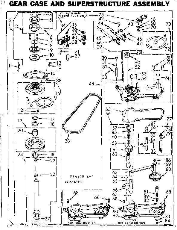 Gearcase/Transmission Diagram and Parts List for 1106114232  Kenmore Washer