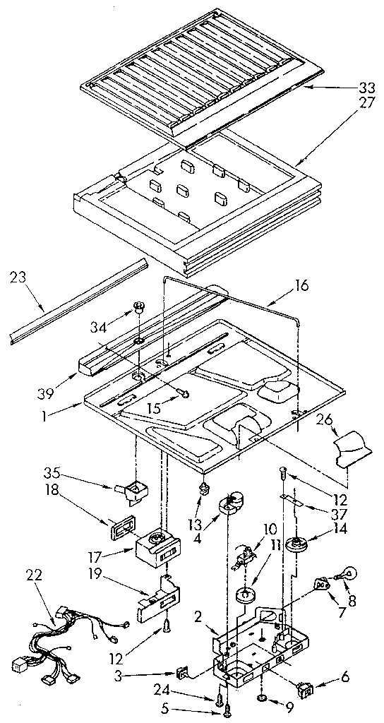 Compartment Separator Diagram and Parts List for ET20AKXSN03  Whirlpool Refrigerator