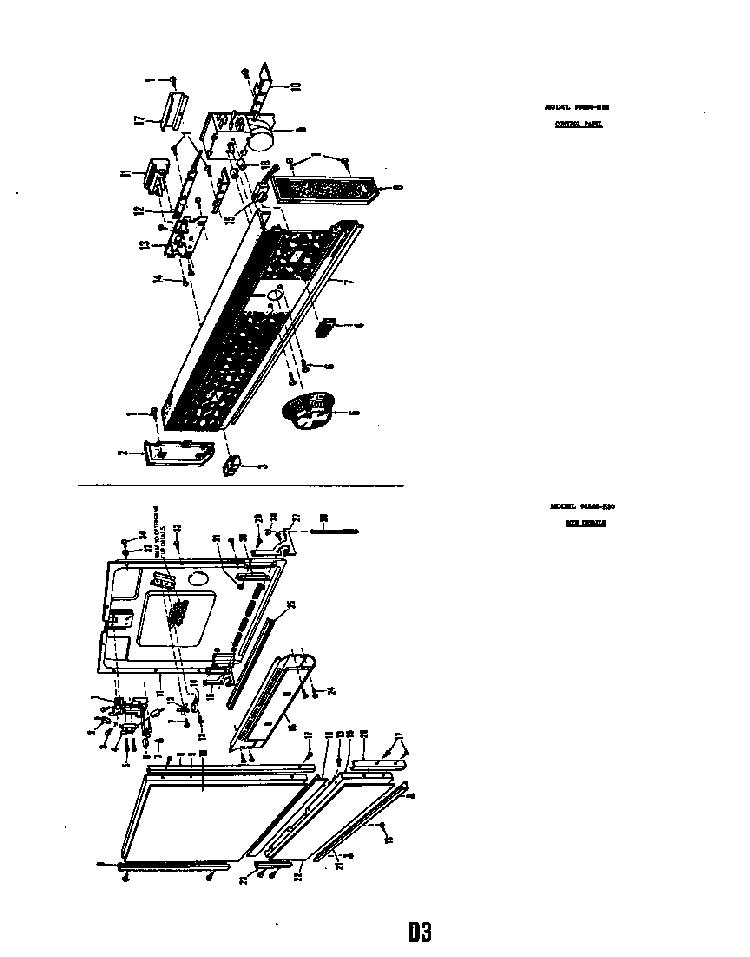 Control Panel Model No. 8566-h30 Diagram and Parts List for 8586H30  Roper Dishwasher