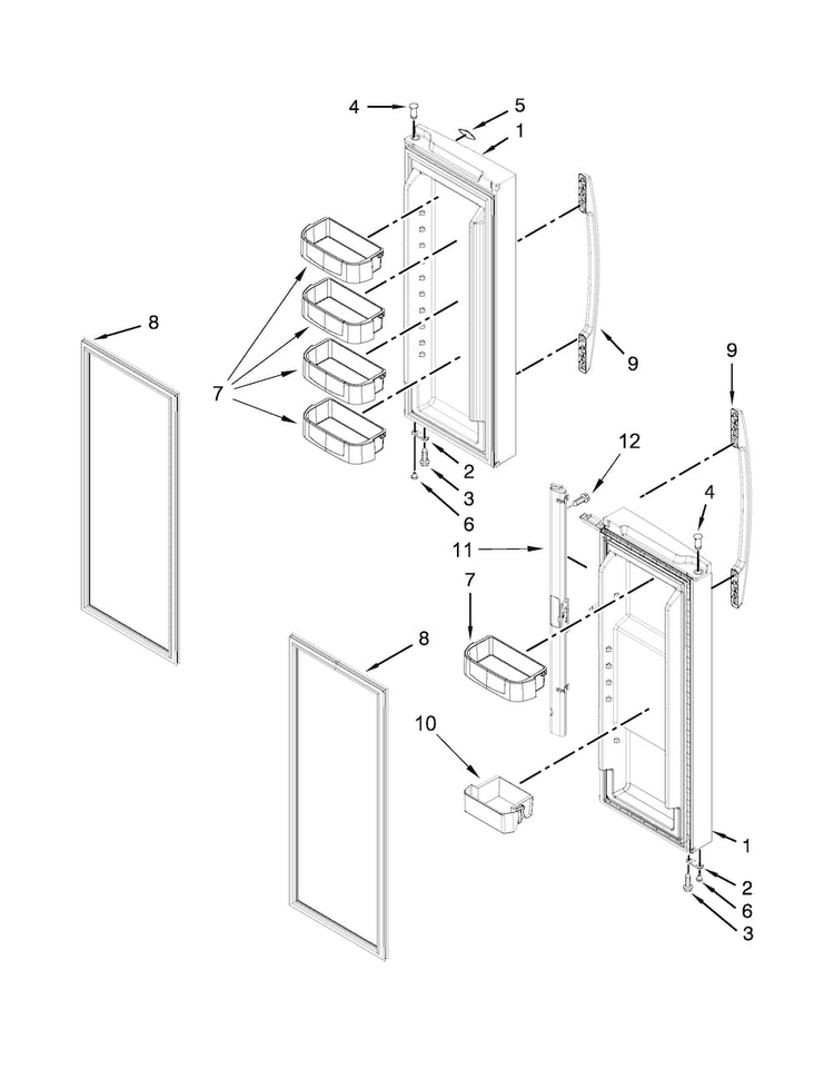 Refrigerator Door Parts Diagram and Parts List for 10679473410  Kenmore Refrigerator