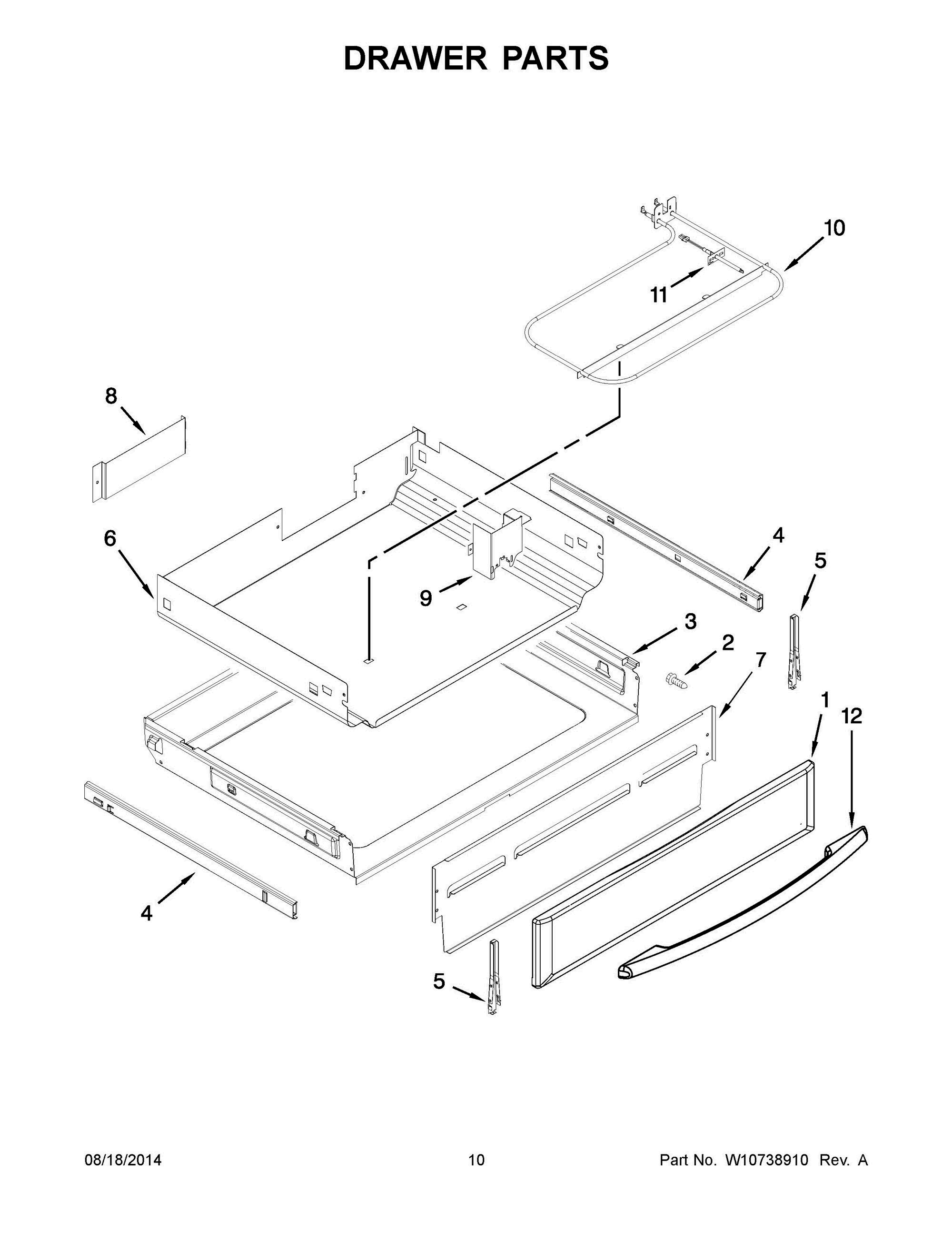 06 - DRAWER PARTS Diagram and Parts List for YKERS306BSS1  Whirlpool Range