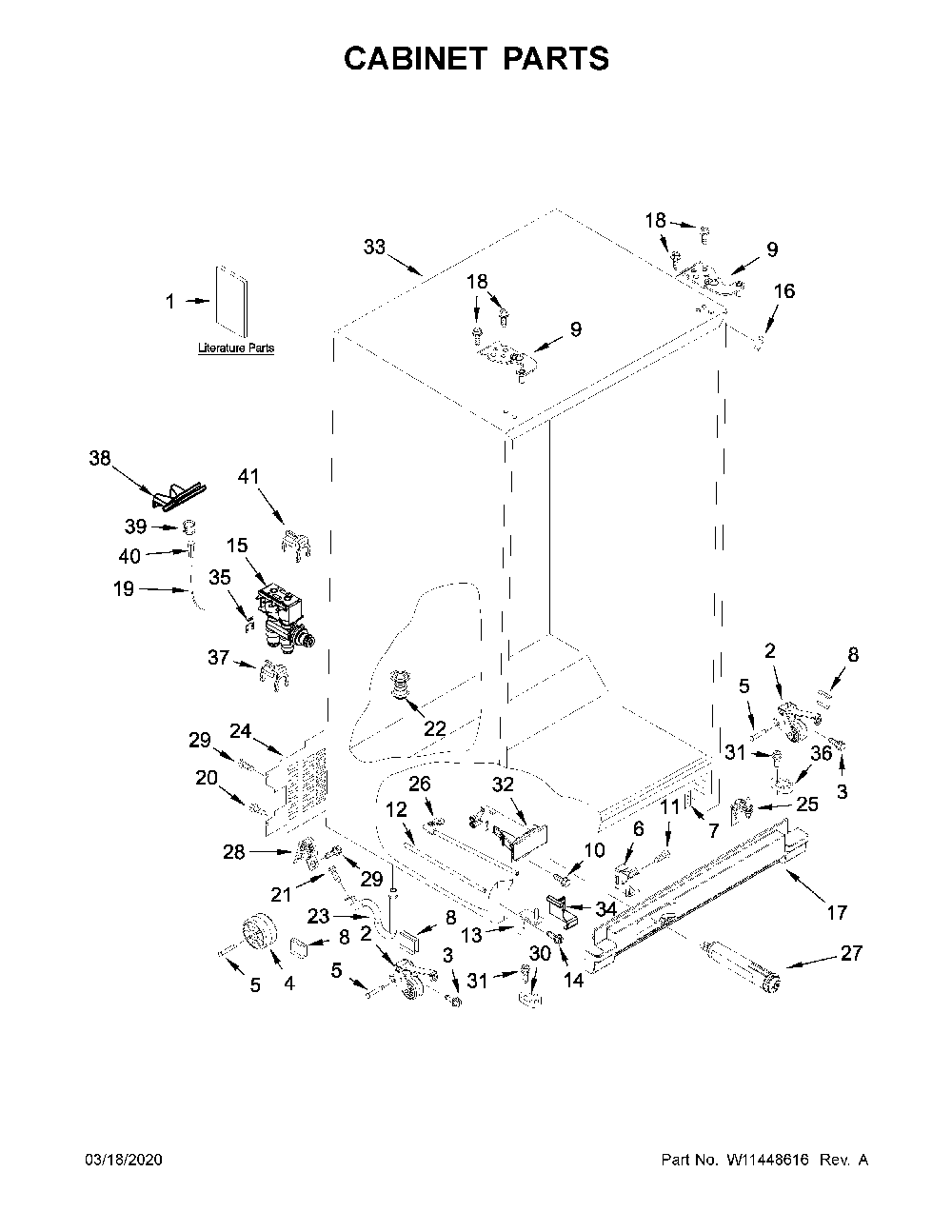 Cabinet parts Diagram and Parts List for WRS331SDHB02  Whirlpool Refrigerator