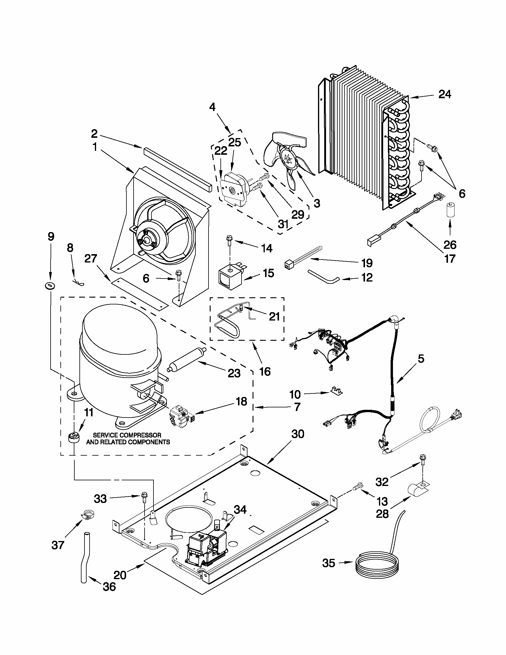 Unit Parts Diagram and Parts List for 10689582705  Kenmore Ice Maker