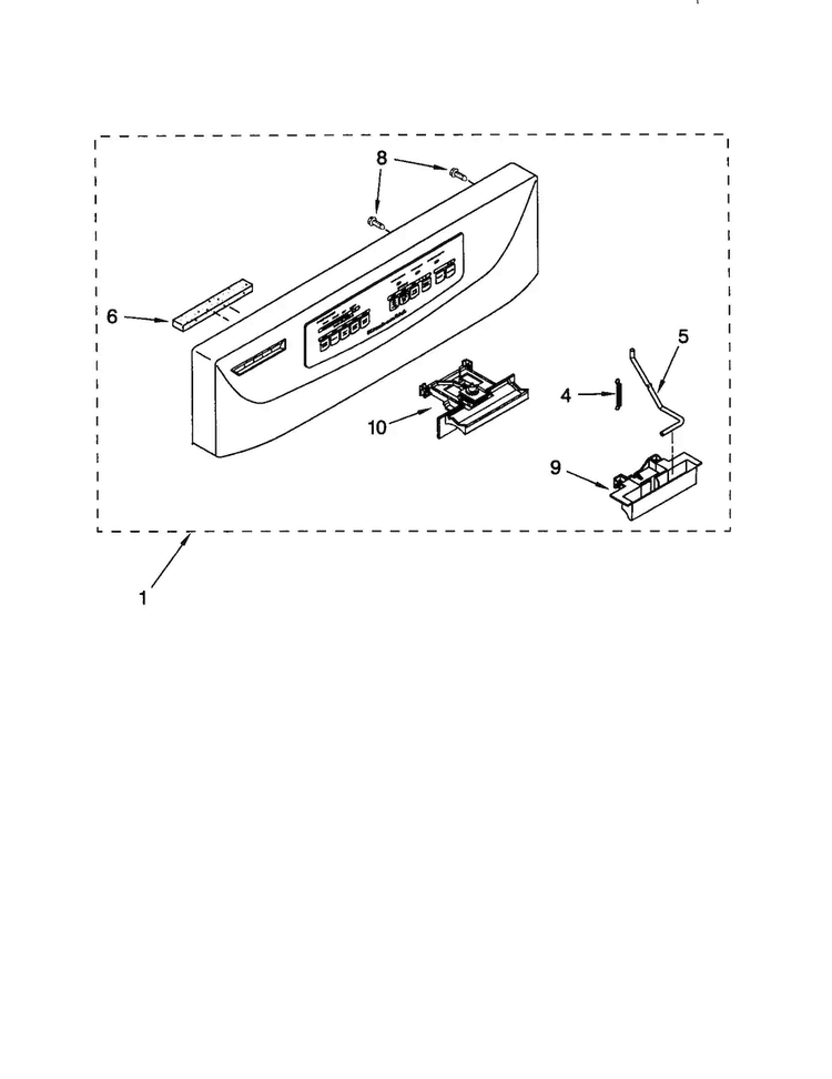 Control Panel Diagram and Parts List for KUDS25SEWH0  KitchenAid Dishwasher