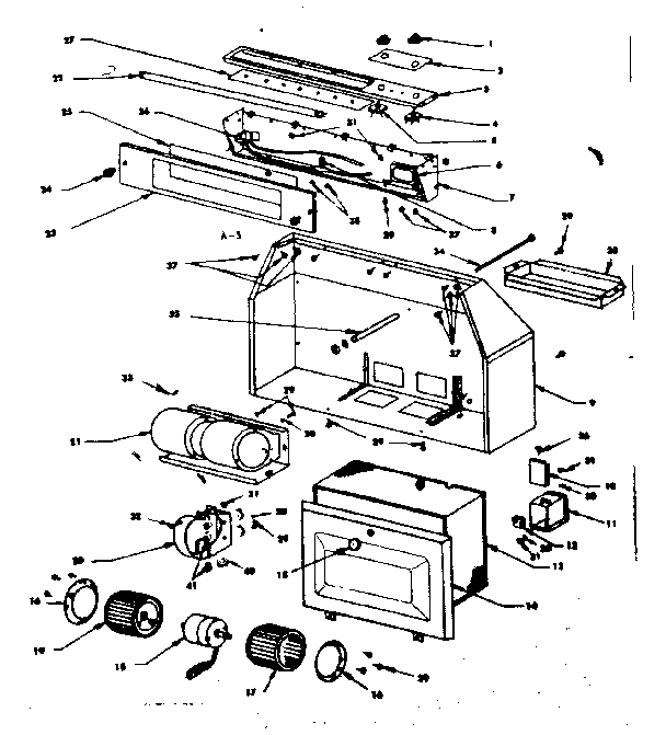 Range Hood Assembly Diagram and Parts List for 1555246721  Kenmore Range Hood