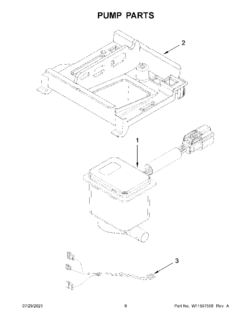 Pump Parts Diagram and Parts List for KUID508HPS01  KitchenAid Ice Maker