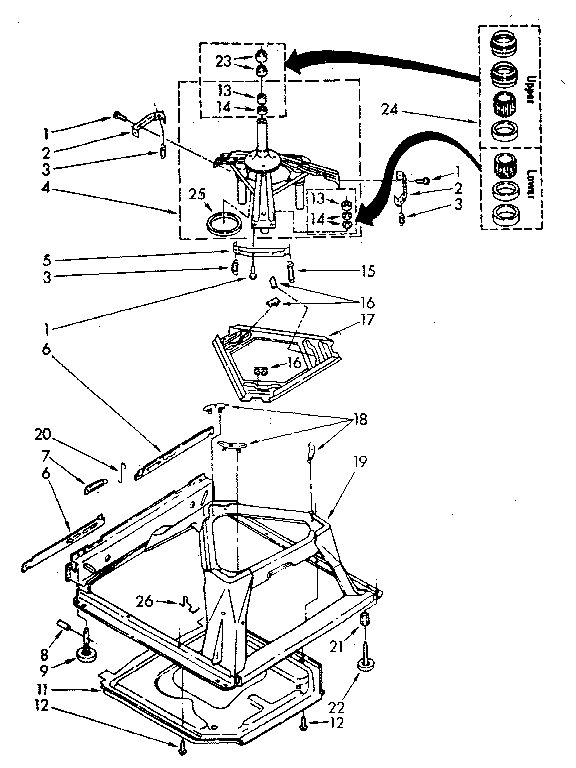 Machine Base Diagram and Parts List for LA9800XSN1  Whirlpool Washer