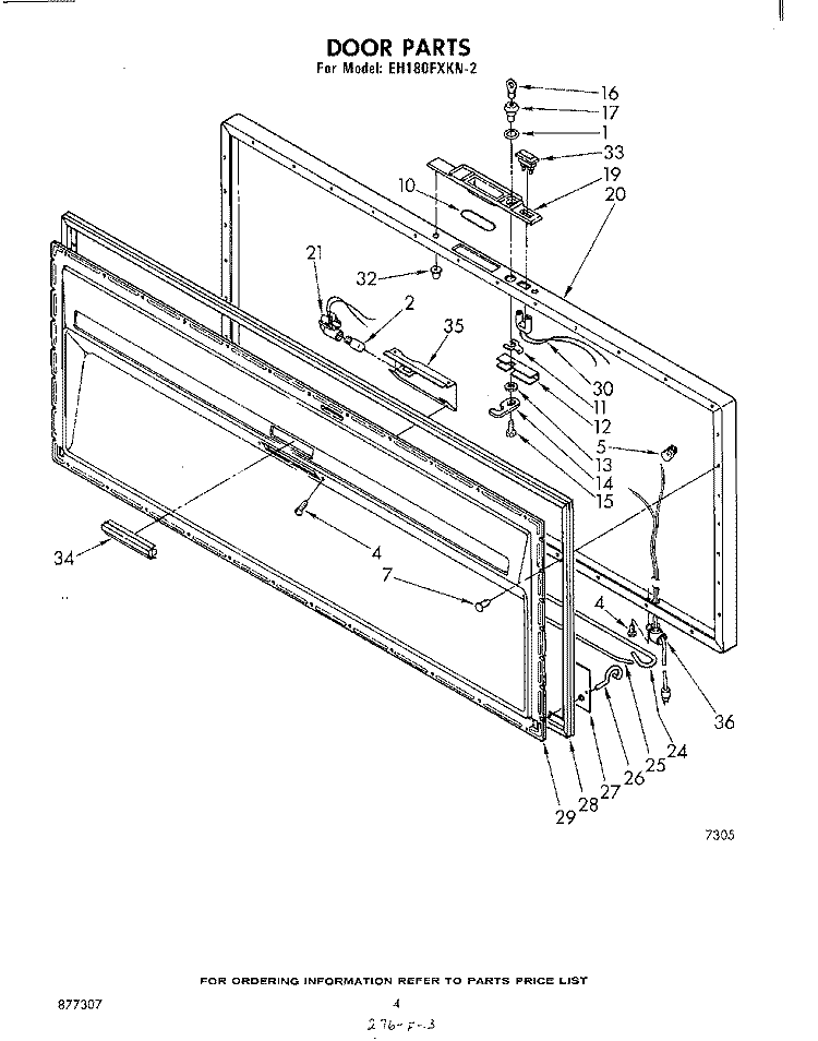 SECTION Diagram and Parts List for EH180FXKN2  Whirlpool Freezer