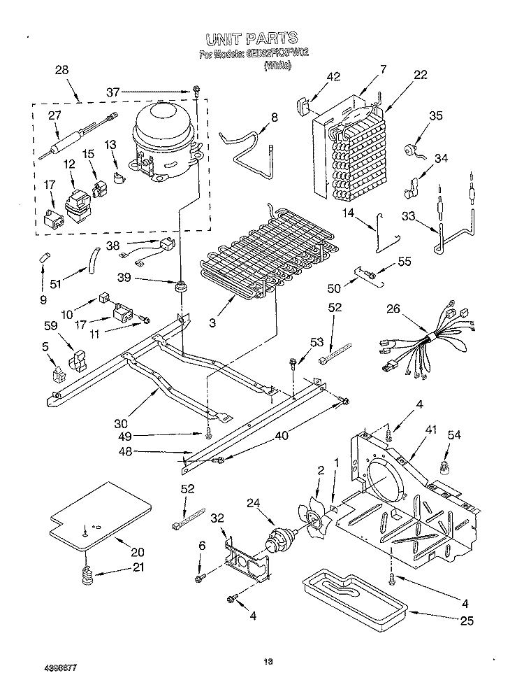 UNIT, OPTIONAL Diagram and Parts List for 6ED22PKXFW02  Whirlpool Refrigerator