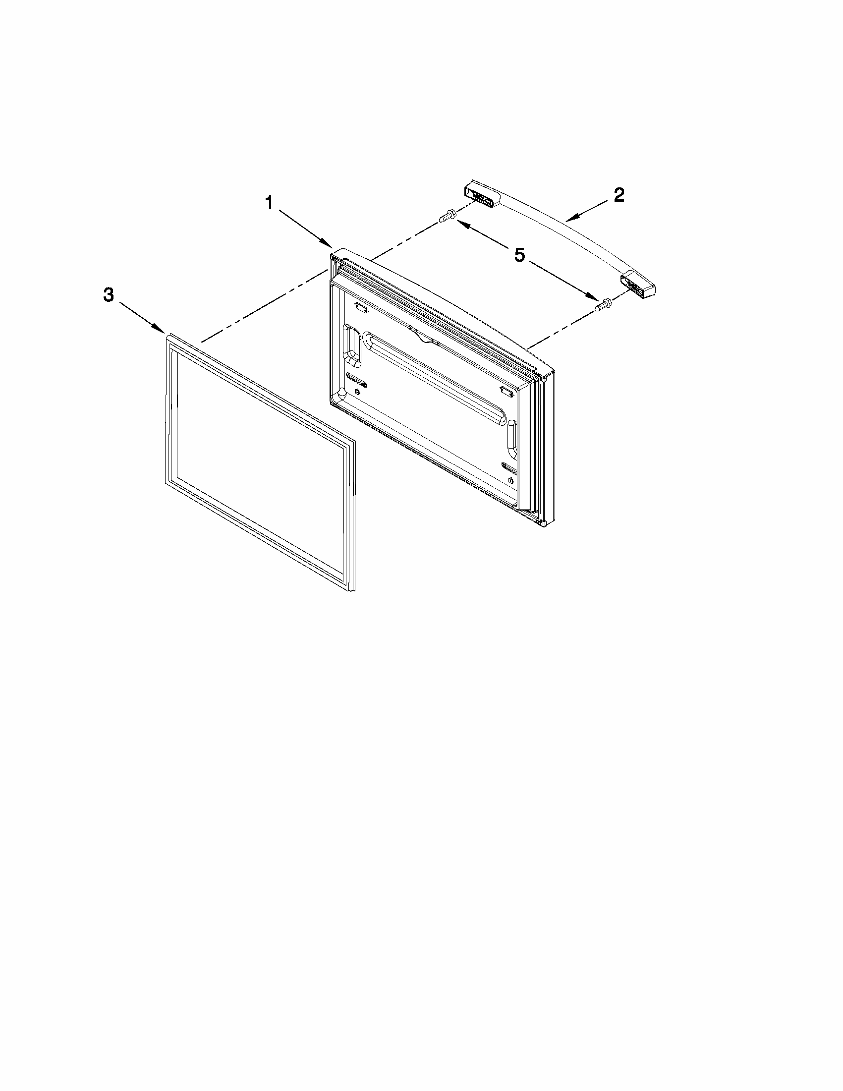 Freezer Door Parts Diagram and Parts List for 59679222013  Kenmore Refrigerator