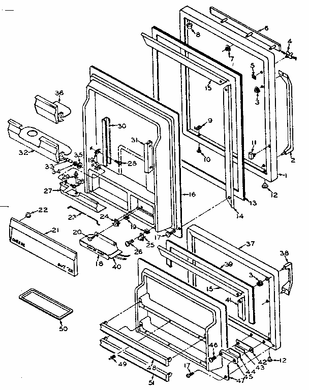 Refrigerator Door Parts Diagram and Parts List for 106S13GIM  Kenmore Refrigerator