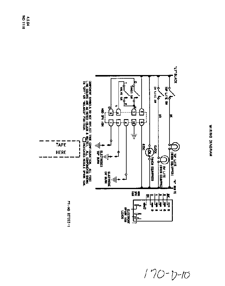 Wiring Diagram Diagram and Parts List for 1315*1A  Roper Range