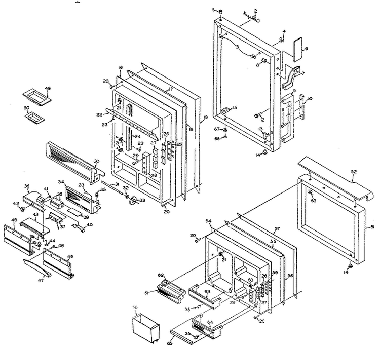 Door Parts Diagram and Parts List for 106N16FL-2  Kenmore Refrigerator