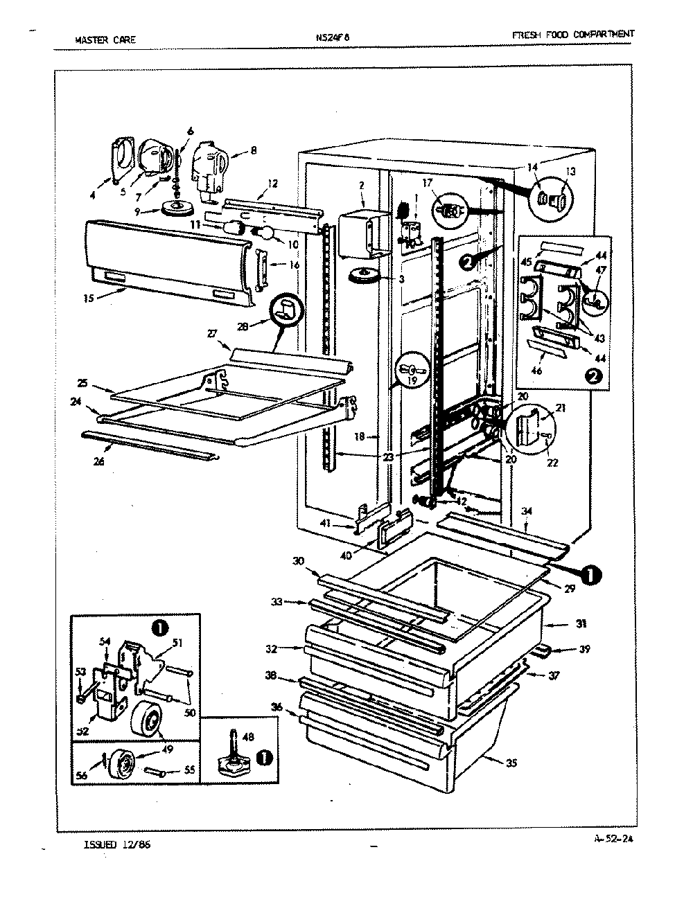 03 - Fresh Food Compartment Diagram and Parts List for NS24F8A  Whirlpool Refrigerator