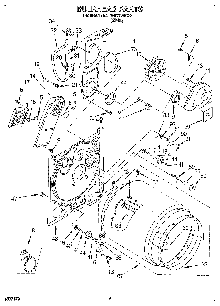 SECTION Diagram and Parts List for KEYW977BWH0  KitchenAid Dryer