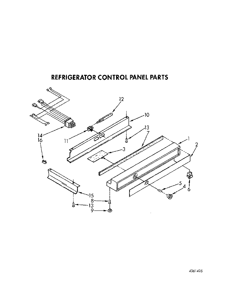 REFRIGERATOR CONTROL PANEL Diagram and Parts List for KSSS36DAW00  KitchenAid Refrigerator