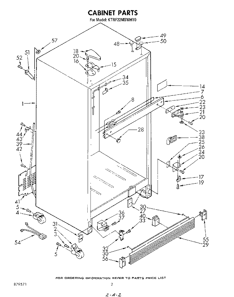 CABINET Diagram and Parts List for KTRF22MSTOY0  Whirlpool Refrigerator