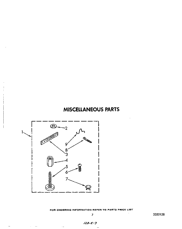 MISCELLANEOUS Diagram and Parts List for AX6245VL0  Whirlpool Washer