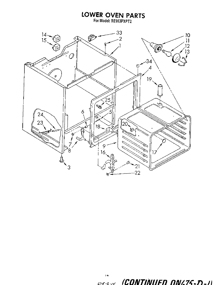 SECTION Diagram and Parts List for RE963PXPT2  Whirlpool Range