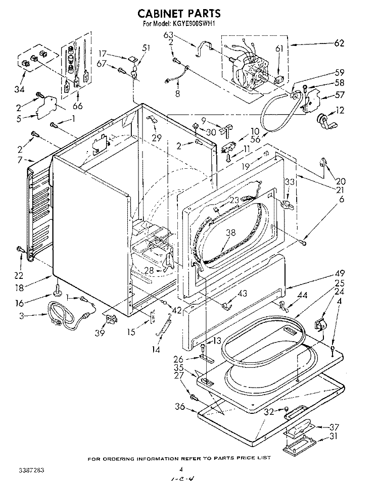 CABINET Diagram and Parts List for KGYE900SWH1  KitchenAid Dryer